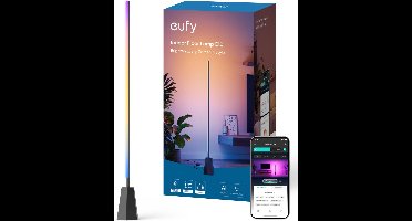 eufy Binnenverlichting Vloerlamp E10 – Floor Lamp – Slimme RGBWW LED-vloerlamp, 1.700 lumen helderheid, AI-gestuurde lichteffecten, compatibel met Alexa en Google Assistant