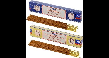 Satya Wierook cadeausset - 2x geurstokjes - Reiki Power en Witte Salie geur - Meditatie