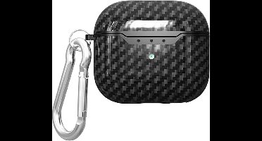 ShieldCase Black Stripe Hoesje Geschikt voor Airpods 4 - Siliconen Case voor Apple Airpods 4 Case Hoesje - Zwart