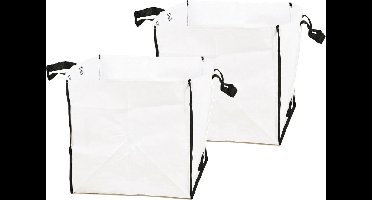 Progarden Tuinafvalzak - 2x - 42 x 42 cm - wit - 74 liter - bladeren opruimen