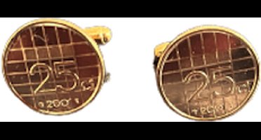 Vergulde gulden kwartjes manchetknopen - jaar 1998