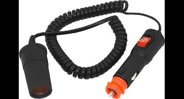 Auto sigarettenplug - verlengkabel - 12/24V
