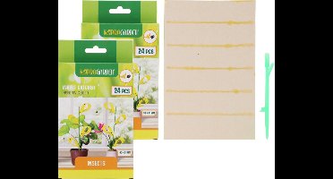 Pro Garden Fruitvliegjes val fruit hangende plaatjes - 48x stickers - ongedierte bestrijding - Insecten/vliegen vallen