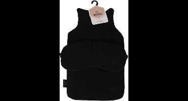 Apollo - Warmwaterkruik met slaapmasker- Kruik met hoes - Kruikenzak - Kruik Baby - Teddy Rib - Zwart