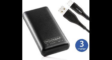 MOJOGEAR MINI XL 20.000 mAh EXTRA FAST powerbank met USB-C naar USB kabel Extra Sterk 3m
