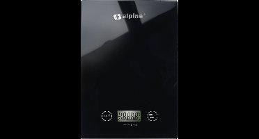 alpina Keukenweegschaal Digitaal - Weegschaal Keuken in gr, lb, oz en ml - Precisie Weegschaal met Tarra Functie - Keuken Accessoires - 22 x 15,5 cm - Zwart