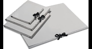 Folia opbergmap karton A2 - grijs - met band - tekeningen bewaren.