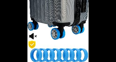 Kofferwiel Beschermers 8x - Siliconen – Set Van 8 Stuks – Siliconen – Bagage Beschermers - Reisaccessoires – Blauw