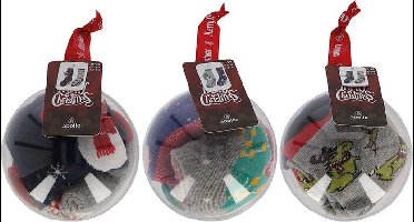 kerstsokken kinderen in kerstbal - 6-Pack - Multi Fashion - Maat 23/26 - kerstsokken - kerst sokken - sokken kerstmis