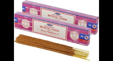 Satya Nag Champa wierrook stokjes Mystic Yoga geur - 30x - Lichaam in balans - Meditatie - staafjes van 21 cm