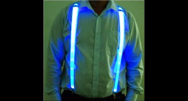 Lichtgevende Bretels - LED Bretels - Bretels - Feest Accessoires - Party - Festival - Kostuum - Carnaval - Verkleed Accessoires - Glow In The Dark - Neon - LED - Unisex - Blauw - blue