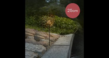 Koperen staande poolster zwart met 60 micro LEDs - Ø 25 cm - div lichtstanden