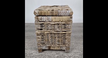 Migo Styling - Opbergmandje - Vierkant - Riet - Rotan - Badkamer - Toilet - Kinderkamer - 26x26xH35