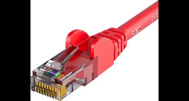 Qost - CAT5e internetkabel - CCA / UTP - 1 Gbps / 100 MHz - RJ45 connectoren - Patchkabel / Netwerkkabel - 0.50 meter - Rood