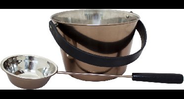 Emendo Sauna set emmer en lepel staal / Smoke grey