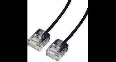 ROLINE UTP DataCenter Patchkabel Cat.6A (Class EA), LSOH, dun, extra korte stekker, zwart, 2 m