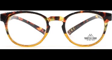 Montana MNR1B Leesbril met verlengde poot - Tortoise met Oranje +3.50 - Rond - Nek
