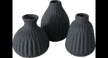 Boltze set van 3 zwarte vaasjes Esko