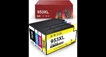 4-pack | Geschikt voor HP 953 / HP 953XL inktcartridges - Geschikt voor HP OfficeJet Pro 8740, 8719, 8720, 8710, 8715, 8725, 7740, 8218, 8718, 8210, 8716, 8730, 8728 (All-in-One)
