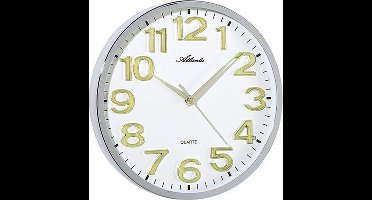 Wandklok Design Silver & Gold