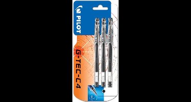 Pilot - G-Tec C4 0.4mm - zwart - per 3 verpakt