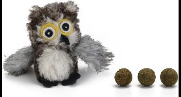 Beeztees Uil - Kattenspeelgoed - Incl. Catnipballen - 9,5 cm