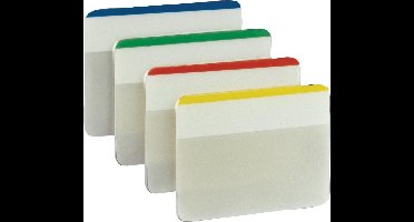 Post-it® Index Strong, Voor Archivering, Blauw, Groen, Rood, Geel, 38 x 50,8 mm, 6 Tabs/Kleur/Pak