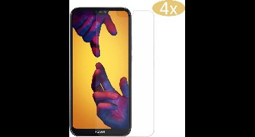 4 Stuks Screenprotector geschikt voor Huawei P20 Lite - Tempered Glass Glazen Gehard Transparant 9H 2.5D - iCall