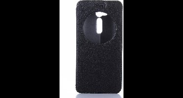 Shop4 - Asus Zenfone Go Hoesje - Window View Case Lychee Zwart