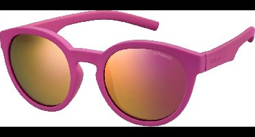 Polaroid® Onbreekbare Lichtgewicht Kinderzonnebril 4 - 10 jaar Power Pink + Extra UV-Bescherming - Polariserende Kinder Zonnebril Kids Kinderen Buigbaar Jongens Meisjes Anti UV Stralen Zonnebril Sportzonnebril Buigbare Kinderbril + Poetshoes