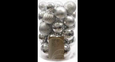 HHCP Kerstballen - 34 stuks - Ø5 cm tot Ø8 cm - Zilver