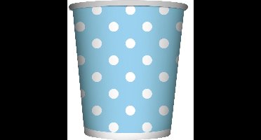 Drink Bekertjes Stippen Baby Blauw (8ST)