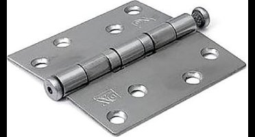 DULIMEX kogellagerscharnier rechte hoeken 89 x 89mm geborsteld RVS