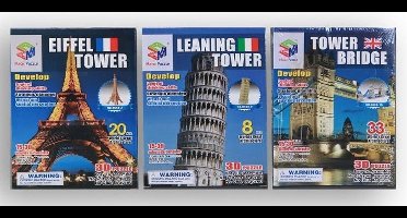 Jonotoys puzzel 3D Leaning Tower 8 stukjes bruin