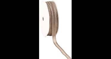 Satin edge Organzalint Taupe - 10 mm / 50 mtr.