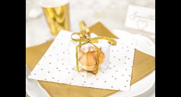 Partydeco - Servetten stipjes goud / wit 20 stuks