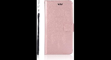 Shop4 - Asus Zenfone Max Pro (M2) Hoesje - Wallet Case Dromenvanger Uil Rosé Goud