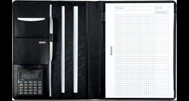 Alassio schrijfmap - CREMONA - A4 - nappa leer - zwart - JU-43006