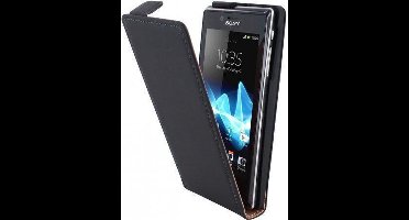 Mobiparts Premium Flip Case Sony Xperia J Black