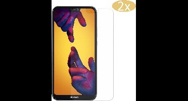 2 Stuks Screenprotector geschikt voor Huawei P20 Lite - Tempered Glass Glazen Gehard Transparant 9H 2.5D - iCall