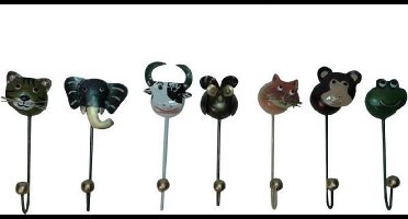 Set van 7 metalen wandhaken