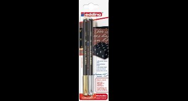Edding 1200 Viltstift 0.5-1mm, Goud-Zilver blister à 2 stuks.