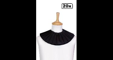 20x Piet kraag crepe zwart (2 lagen) - Piet kraag crêpe papier zwart