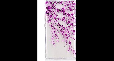 Shop4 - Geschikt voor Sony Xperia L2 Hoesje - Zachte Back Case Bloesem Transparant