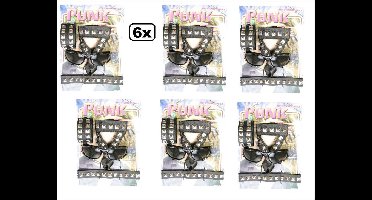 6x Punk set 4 dlg op kaart + bril
