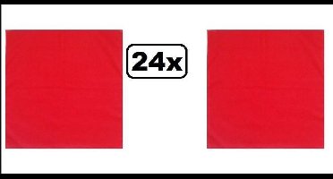 24x Zakdoek  rood 55 x 55cm - zakdoeken uni kleur bandana festival thema feest party