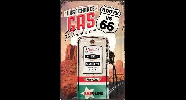Metalen Wandbord - Route 66 Gas Station - 20x30 cm