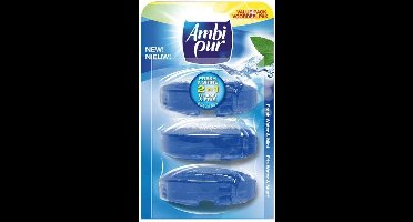 Ambi Pur Fresh Water & Mint - Navulling 3x55 ml - Toiletblok