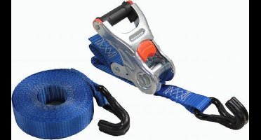 Spanband met Ratel + Haken, Bandclip, 5 meter