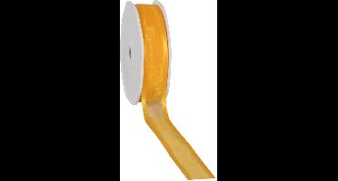 Satin edge Organzalint Geel - 25 mm / 25 mtr.